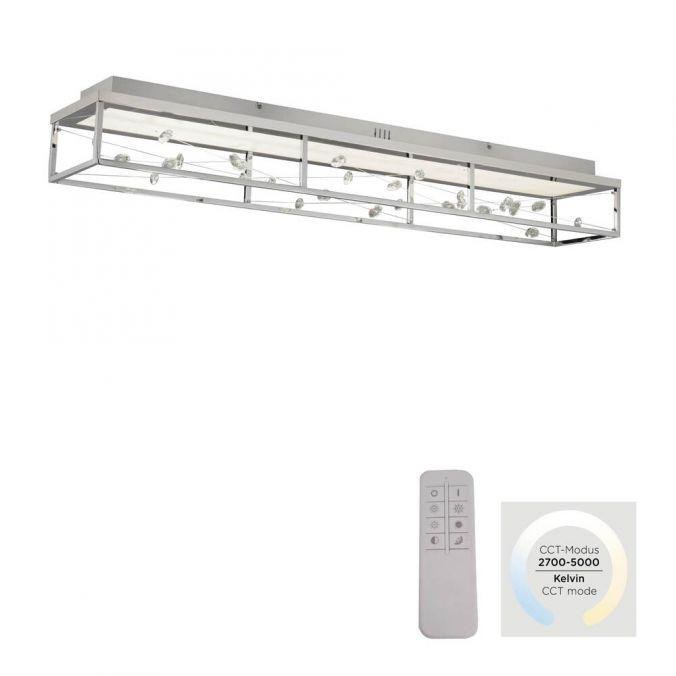 PN 6548-17 LED stropní svítidlo SKINA, chrom, hranaté, stmívatelné, dálkový ovladač, paměťová funkce, 2700-5000K - PAUL NEUHAUS (obrázek 9)