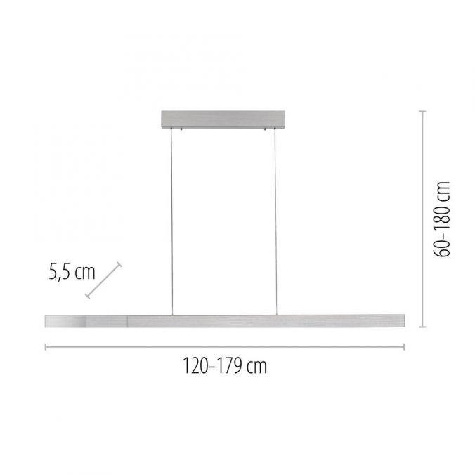 PN 2575-95 LED závěsné svítidlo hliník ADRIANA SQUARE, se stmívačem, roztahovací, teplá až studená bílá, 2700-5000K - PAUL NEUHAUS (obrázek 5)