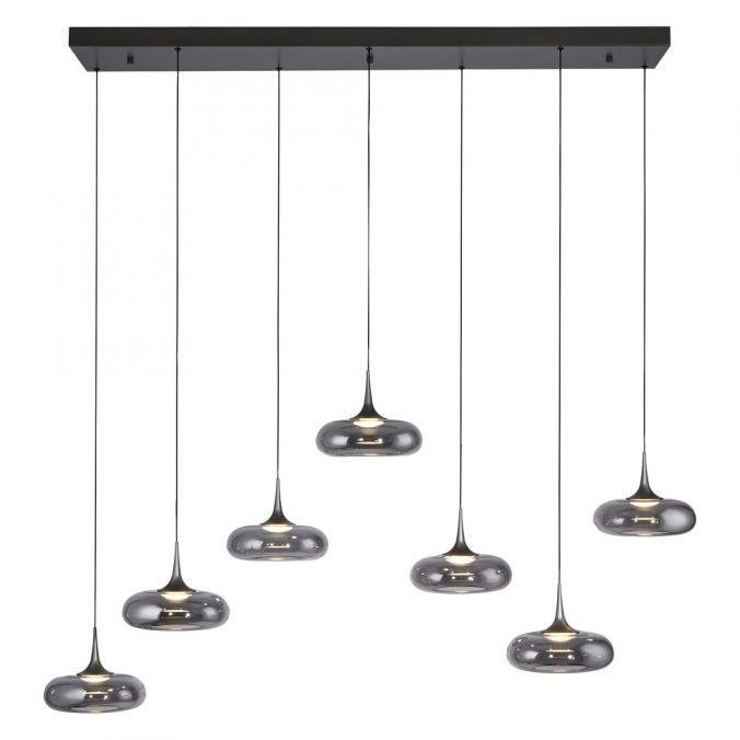 Levně LD 15695-15 Kolekce Schöner Wohnen LED závěsné svítidlo POSH, šedá, 7-ramenné, stmívatelné, SimplyDim, 3000K - JUST LIGHT