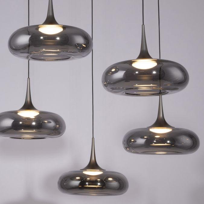 LD 15695-15 Kolekce Schöner Wohnen LED závěsné svítidlo POSH, šedá, 7-ramenné, stmívatelné, SimplyDim, 3000K - JUST LIGHT (obrázek 3)