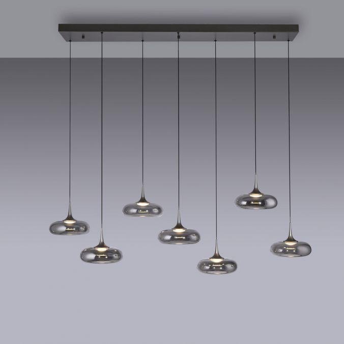 LD 15695-15 Kolekce Schöner Wohnen LED závěsné svítidlo POSH, šedá, 7-ramenné, stmívatelné, SimplyDim, 3000K - JUST LIGHT (obrázek 4)