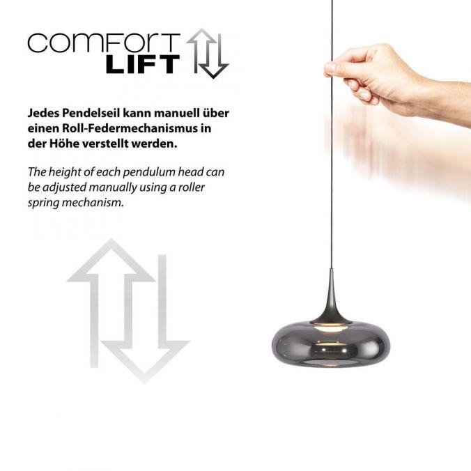 LD 15695-15 Kolekce Schöner Wohnen LED závěsné svítidlo POSH, šedá, 7-ramenné, stmívatelné, SimplyDim, 3000K - JUST LIGHT (obrázek 6)