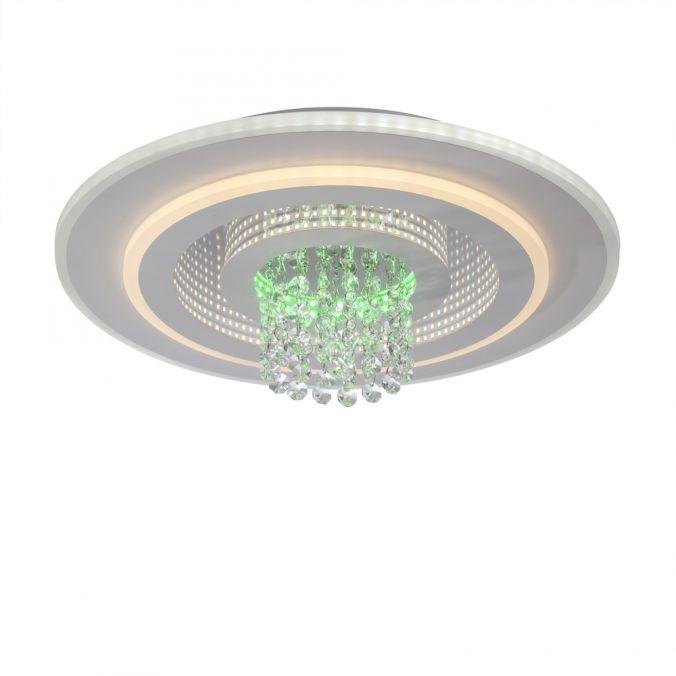 LD 14518-16 LED stropní svítidlo TOLAGO, bílá, s tunelovým efektem a křišťálem, RGB/3000-6500K - JUST LIGHT