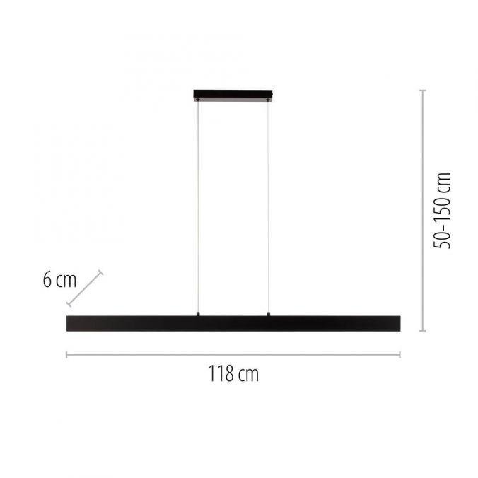 LD 15061-18 LED závěsné svítidlo DRITTO, černé, lineární, 3000K - JUST LIGHT (obrázek 5)