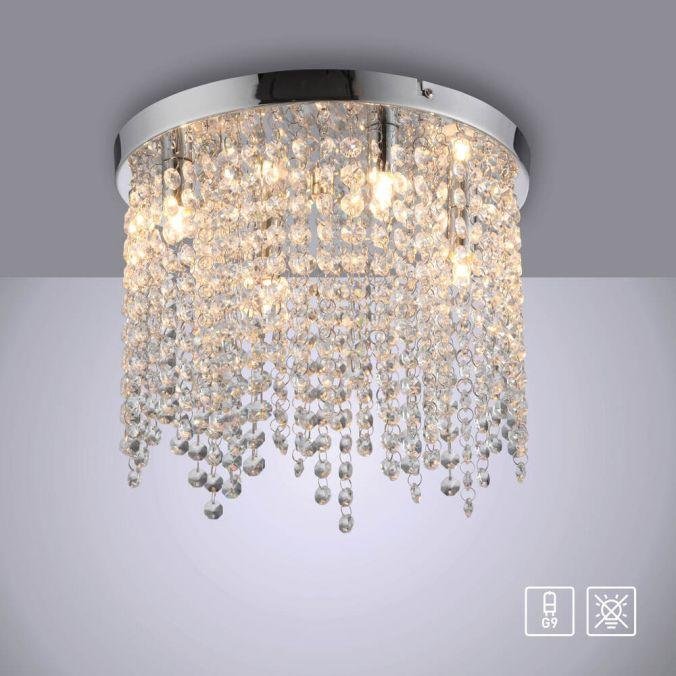 LD 15064-17 stropní svítidlo KULUNKA, chrom, křišťálové přívěsky - JUST LIGHT (obrázek 10)