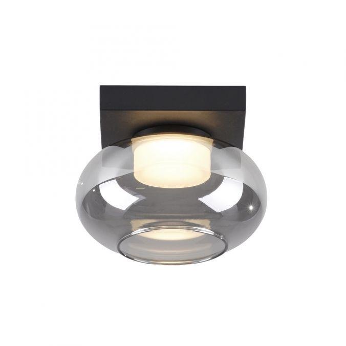 LD 15474-18 Kolekce Schöner Wohnen stropní svítidlo SIA černá, kouřové sklo, stmívatelné, paměť, SimplyDim, 3000K - JUST LIGHT