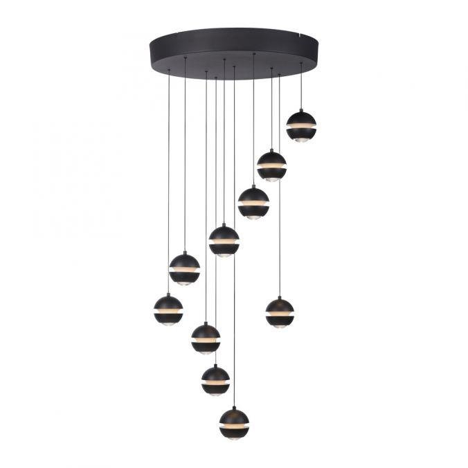 LD 14995-18 Kolekce Schöner Wohnen LED závěsné svítidlo LINI černá, 10-ramenné, stmívatelné, krokově stmívatelné, 3000K - JUST LIGHT