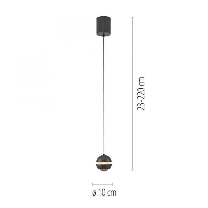 LD 14990-18 Kolekce Schöner Wohnen LED závěsné svítidlo LINI, černá, 1-ramenné, 3000K - JUST LIGHT (obrázek 4)