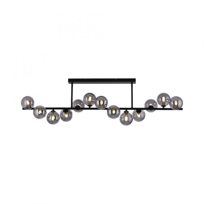 LD 14505-18 Kolekce Schöner Wohnen stropní svítidlo DUBAI, černá, kouřové sklo, do interiéru, 3000K - JUST LIGHT