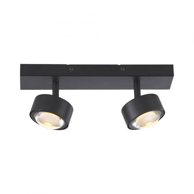 Levně LD 12053-18 Kolekce Schöner Wohnen stropní svítidlo bodové svítidlo KULU, černá, 2-ramenné, nastavitelné a otočné, 3000K - JUST LIGHT