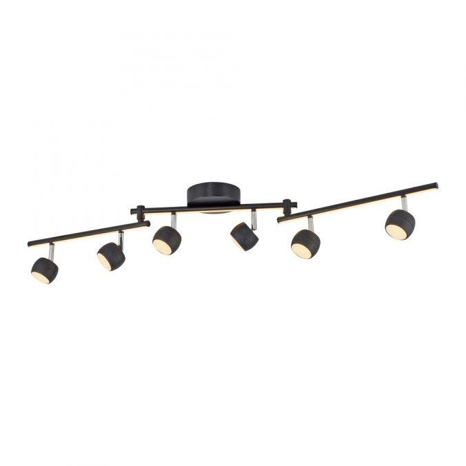 LD 11403-18 LED stropní svítidlo černé JARIK 6-ramenné, řízení vypínačem, nastavitelné, 3000K - JUST LIGHT