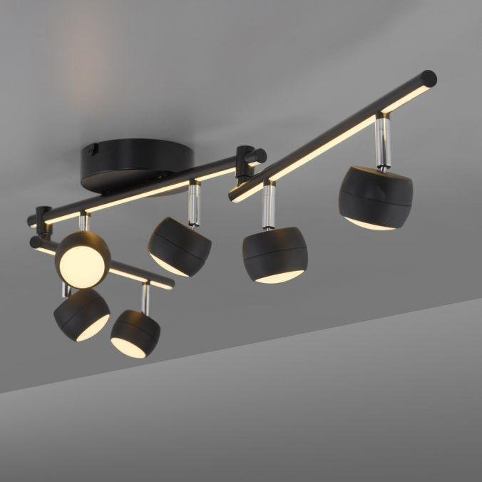 LD 11403-18 LED stropní svítidlo černé JARIK 6-ramenné, řízení vypínačem, nastavitelné, 3000K - JUST LIGHT (obrázek 3)