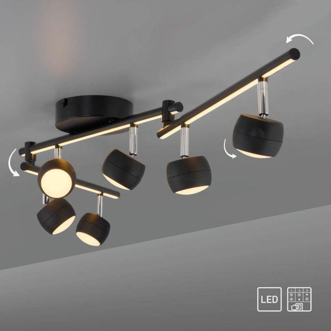 LD 11403-18 LED stropní svítidlo černé JARIK 6-ramenné, řízení vypínačem, nastavitelné, 3000K - JUST LIGHT (obrázek 7)