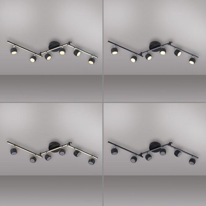 LD 11403-18 LED stropní svítidlo černé JARIK 6-ramenné, řízení vypínačem, nastavitelné, 3000K - JUST LIGHT (obrázek 8)