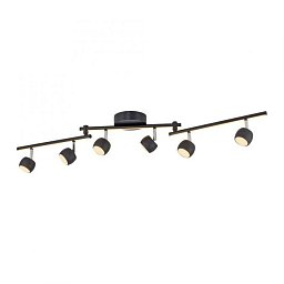 Obrázek pro produkt LED stropní svítidlo černé JARIK 6-ramenné, řízení vypínačem, nastavitelné, 3000K - JUST LIGHT