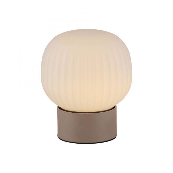 Levně LD 15175-39 LED stolní lampa NAMI, písková barva, dotykové ovládání, paměťová funkce, opálové sklo s rýhováním, 3000K - JUST LIGHT
