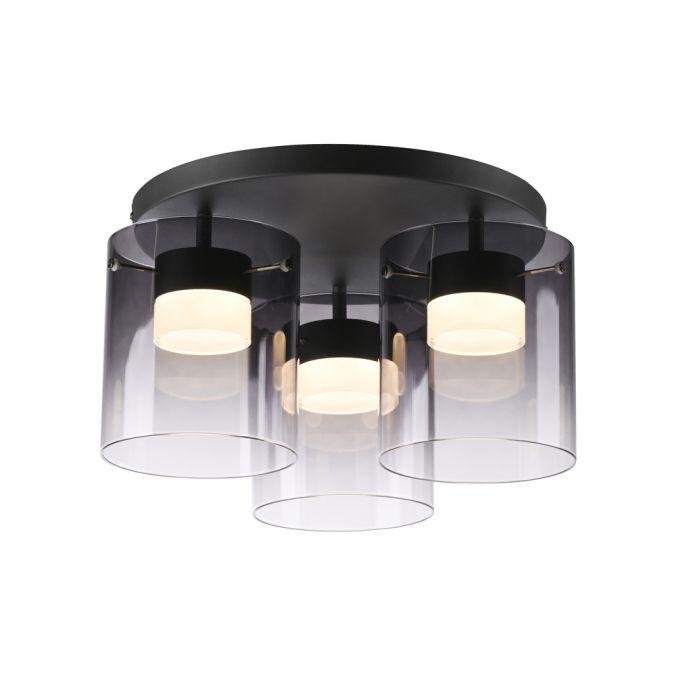 Levně LD 14041-18 LED stropní svítidlo černé kouřové sklo do ložnice, krokově stmívatelné, 3000K - JUST LIGHT