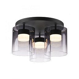 Obrázek pro produkt LED stropní svítidlo černé kouřové sklo do ložnice, krokově stmívatelné, 3000K - JUST LIGHT