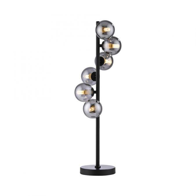 LD 14507-18 Kolekce Schöner Wohnen stolní lampa DUBAI, černá, kouřové sklo, šňůrový vypínač, 3000K - JUST LIGHT