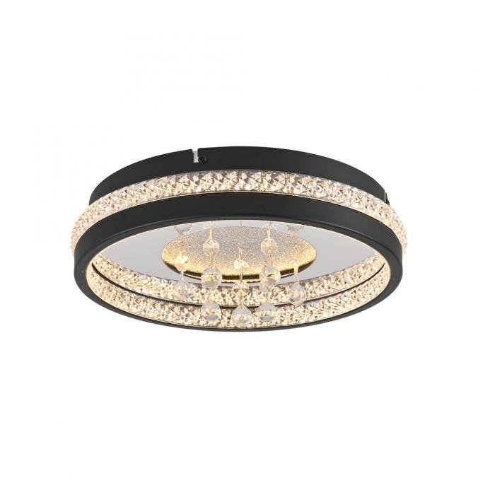Levně LD 15217-18 LED křišťálové stropní svítidlo HANNI, černá,, 3000K - JUST LIGHT