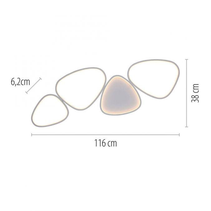 LD 14039-16 Kolekce Schöner Wohnen LED stropní svítidlo PEBBLES, bílá, stmívatelné, podlouhlé, krokově stmívatelné, 3000K - JUST LIGHT (obrázek 6)