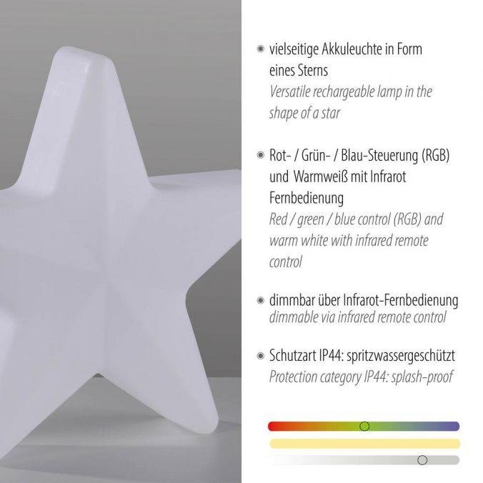 LD 19290-16 LED bateriové svítidlo AKKU-STAR, bílá, malé, venkovní, IP44, nabíjecí přes USB, RGB/6000K - JUST LIGHT (obrázek 3)