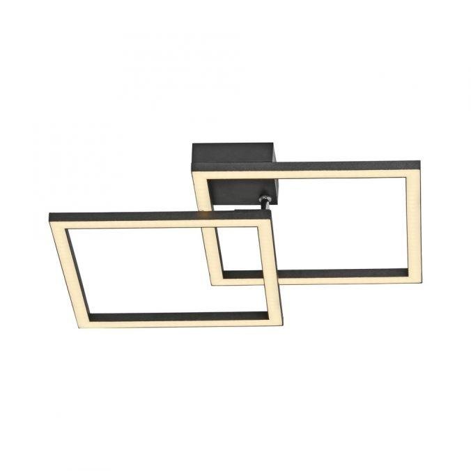 Levně LD 14708-18 LED stropní svítidlo IVEN, černá, 2 čtverce, ploché, teplá bílá moderní, 3000K - JUST LIGHT