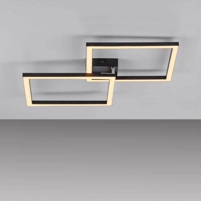 LD 14708-18 LED stropní svítidlo IVEN, černá, 2 čtverce, ploché, teplá bílá moderní, 3000K - JUST LIGHT (obrázek 3)