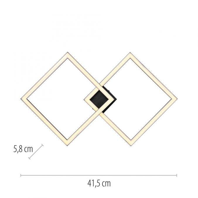 LD 14708-18 LED stropní svítidlo IVEN, černá, 2 čtverce, ploché, teplá bílá moderní, 3000K - JUST LIGHT (obrázek 4)