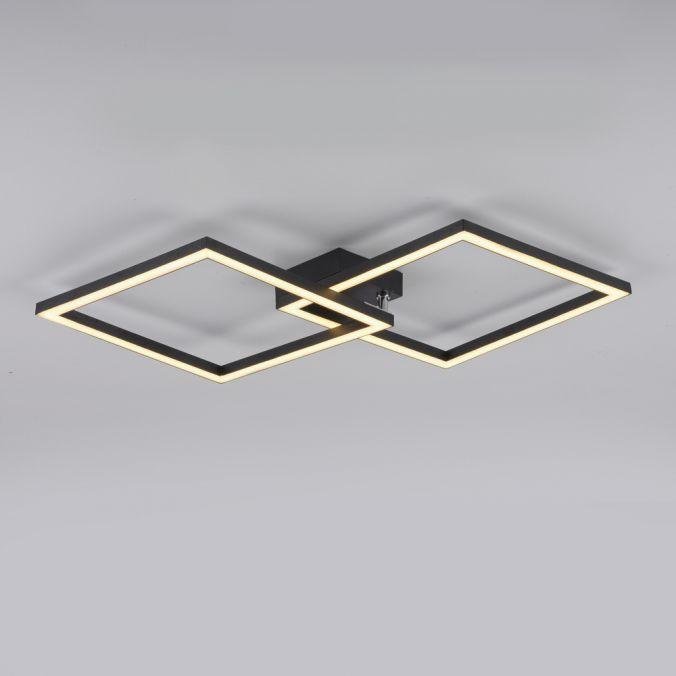 LD 14708-18 LED stropní svítidlo IVEN, černá, 2 čtverce, ploché, teplá bílá moderní, 3000K - JUST LIGHT (obrázek 6)
