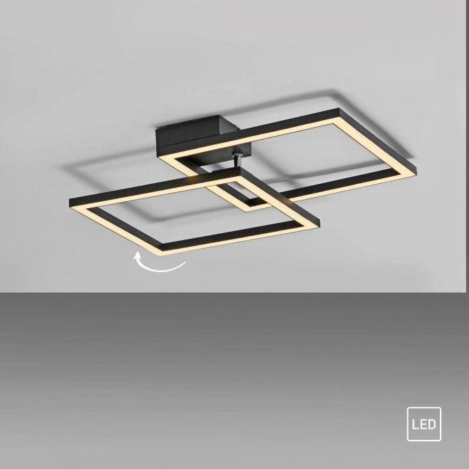 LD 14708-18 LED stropní svítidlo IVEN, černá, 2 čtverce, ploché, teplá bílá moderní, 3000K - JUST LIGHT (obrázek 9)