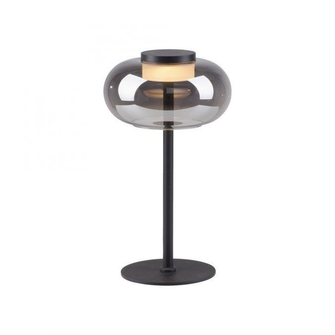 Levně LD 15470-18 Kolekce Schöner Wohnen stolní lampa SIA černá, kouřové sklo, šňůrový vypínač, 3000K - JUST LIGHT