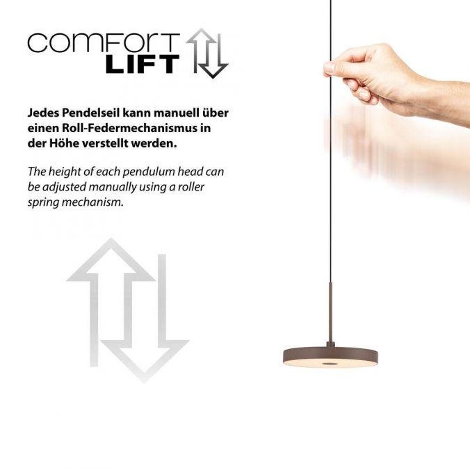 LD 13141-39 LED závěsné svítidlo PLATA, písková barva, 3-ramenné, stmívatelné, Comfort Lift, krokově stmívatelné, 3000K - JUST LIGHT (obrázek 6)