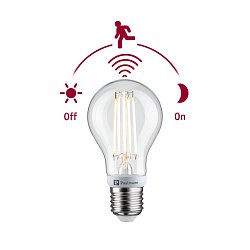 Obrázek pro produkt Filament 230V LED žárovka E27 se soumrakovým a pohybovým čidlem (HF) 7W 2700K E27 - PAULMANN