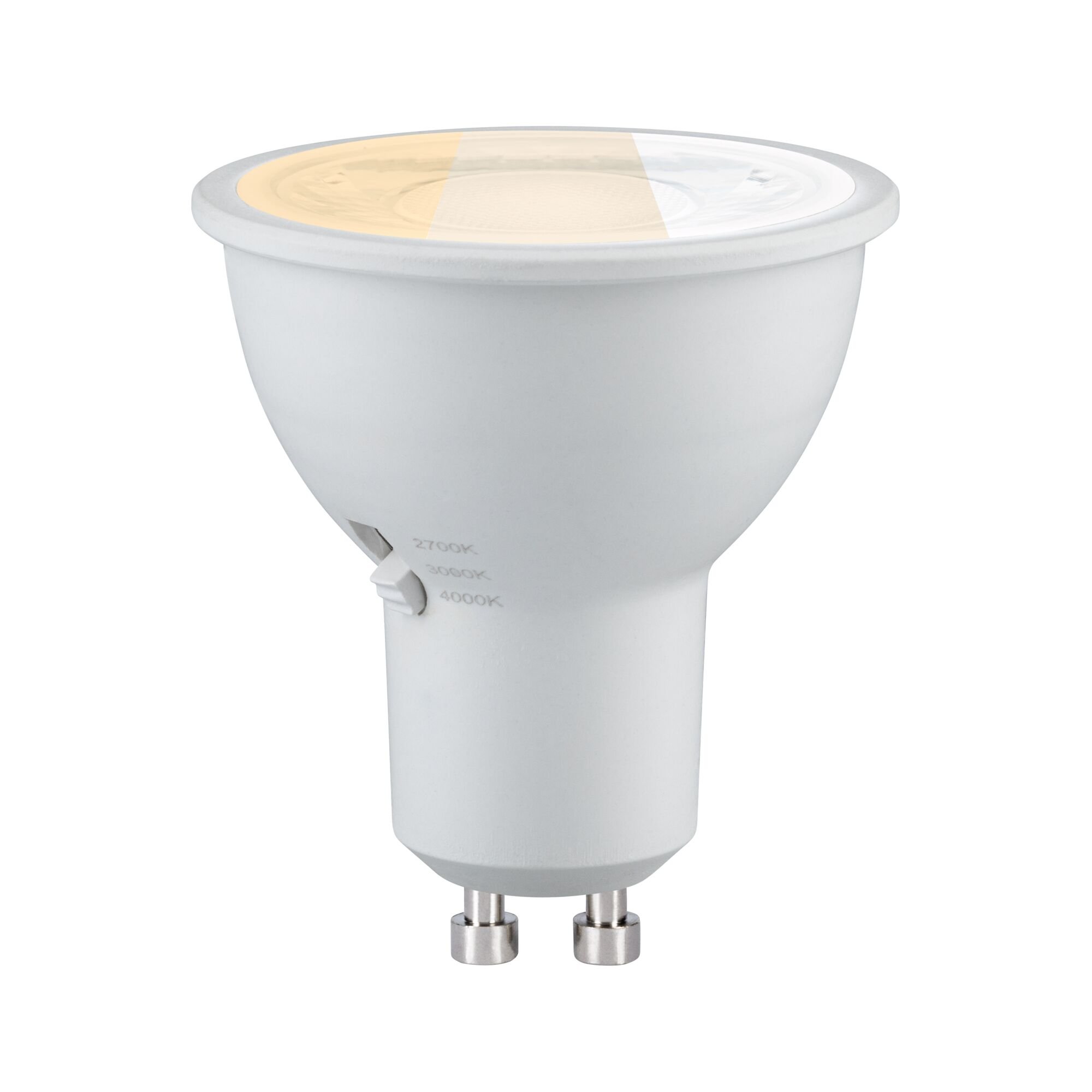P 29280 Standard 230V LED reflektor GU10 Dip Switch 4,6W 2700 - 4000K bílá - PAULMANN
