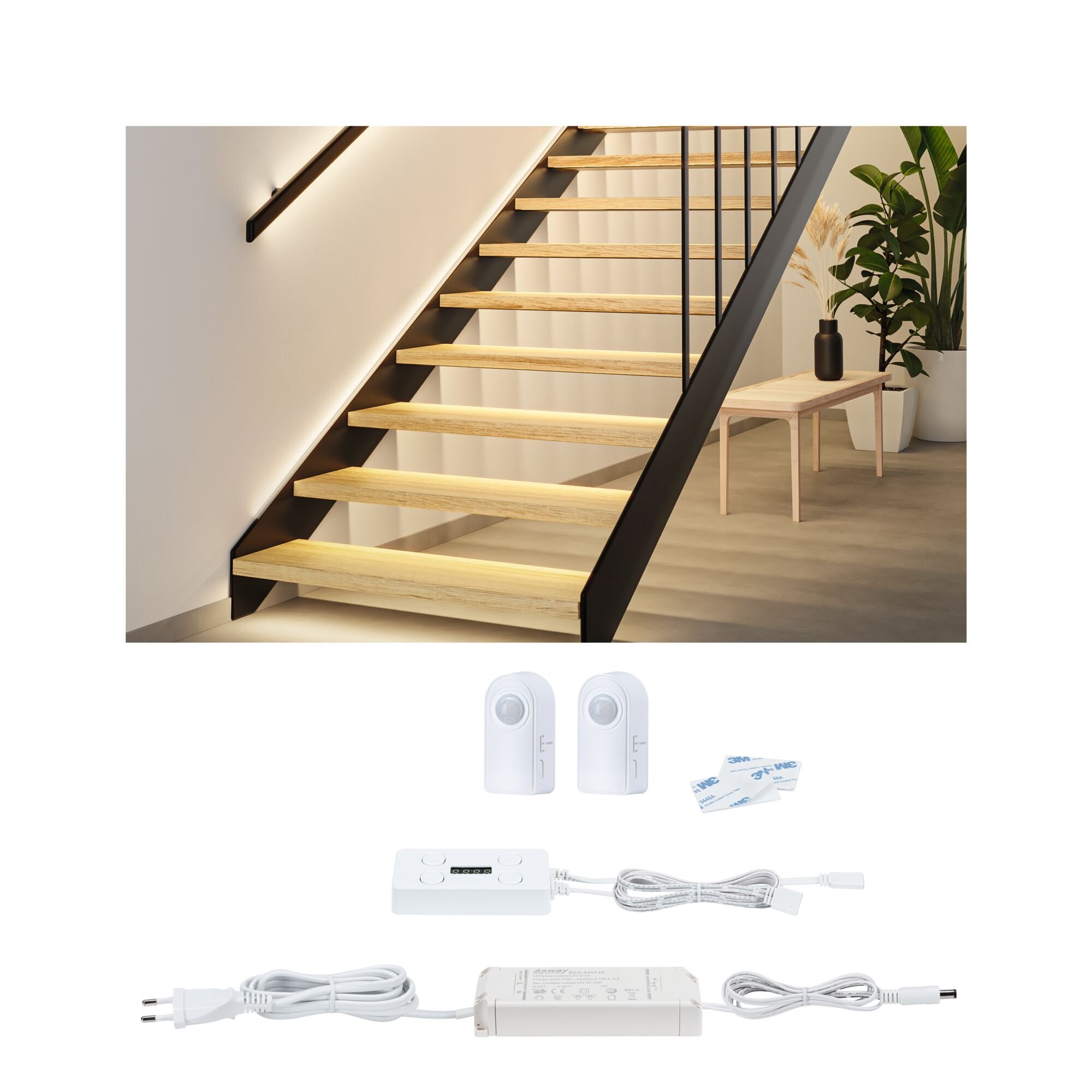 P 71217 MaxLED Stair LED Strip instalační sada max. 25W 25VA - PAULMANN