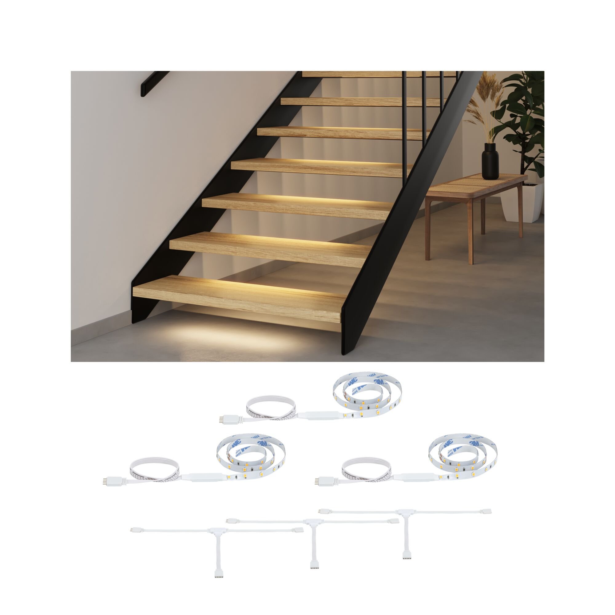 P 71219 MaxLED Stair LED Strip prodloužení 3x 0,5m 3x0,3W 64lm/m 2700K - PAULMANN