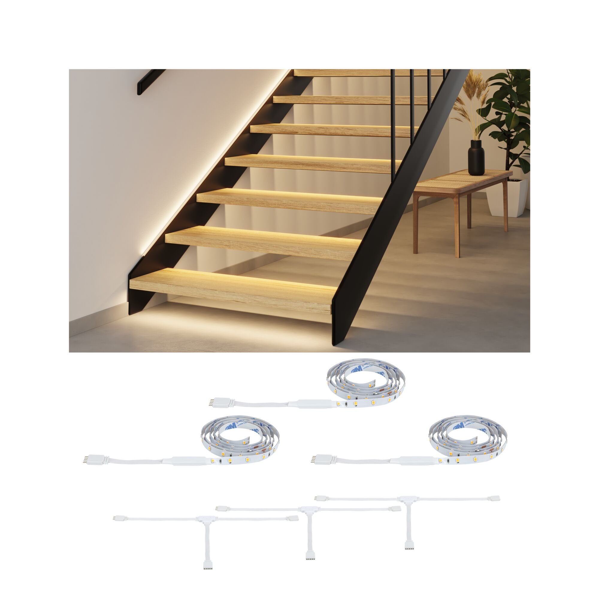 P 71221 MaxLED Stair LED Strip prodloužení 3x 1m 3x0,6W 2700K - PAULMANN