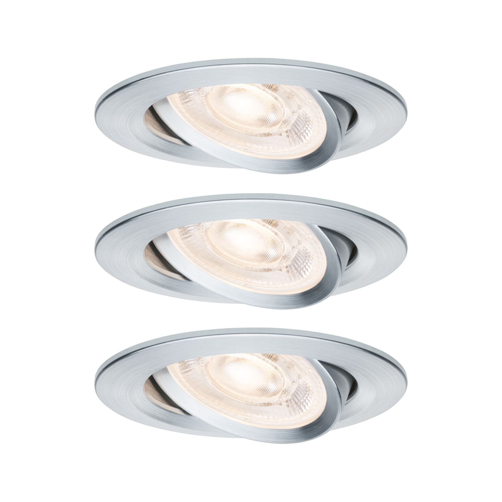 P 92273 LED vestavné svítidlo Nova GU10 Flat výklopné 3x4,9W 230V 2700K hliník broušený - PAULMANN