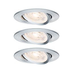 Obrázek pro produkt LED vestavné svítidlo Nova GU10 Flat výklopné 3x4,9W 230V 2700K hliník broušený - PAULMANN