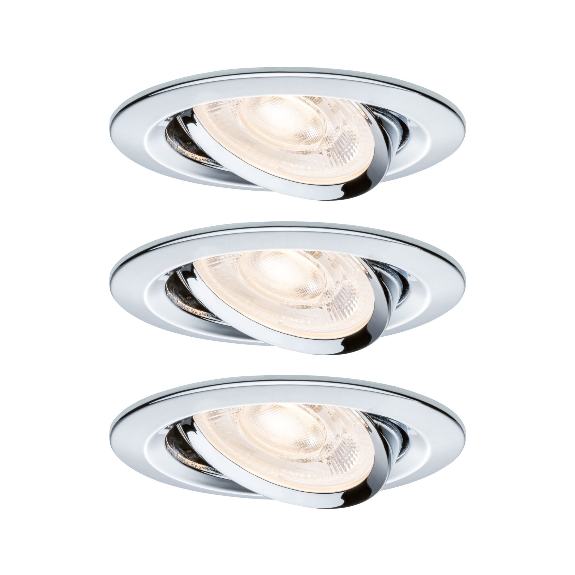 P 92274 LED vestavné svítidlo Nova GU10 Flat výklopné 3x4,9W 230V 2700K chrom - PAULMANN