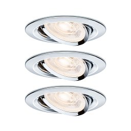 Obrázek pro produkt LED vestavné svítidlo Nova GU10 Flat výklopné 3x4,9W 230V 2700K chrom - PAULMANN
