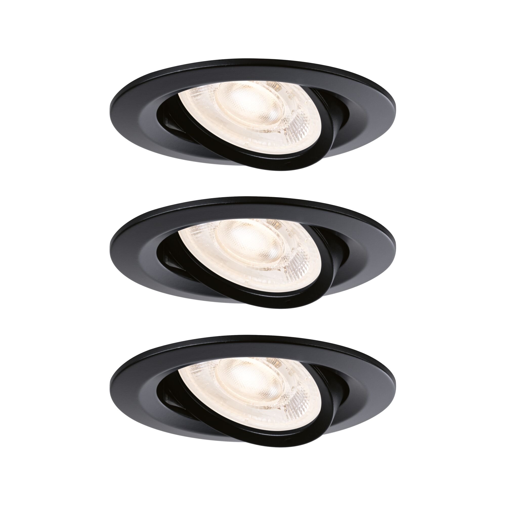 P 92275 LED vestavné svítidlo Nova GU10 Flat výklopné 3x4,9W 230V 2700K černá mat - PAULMANN