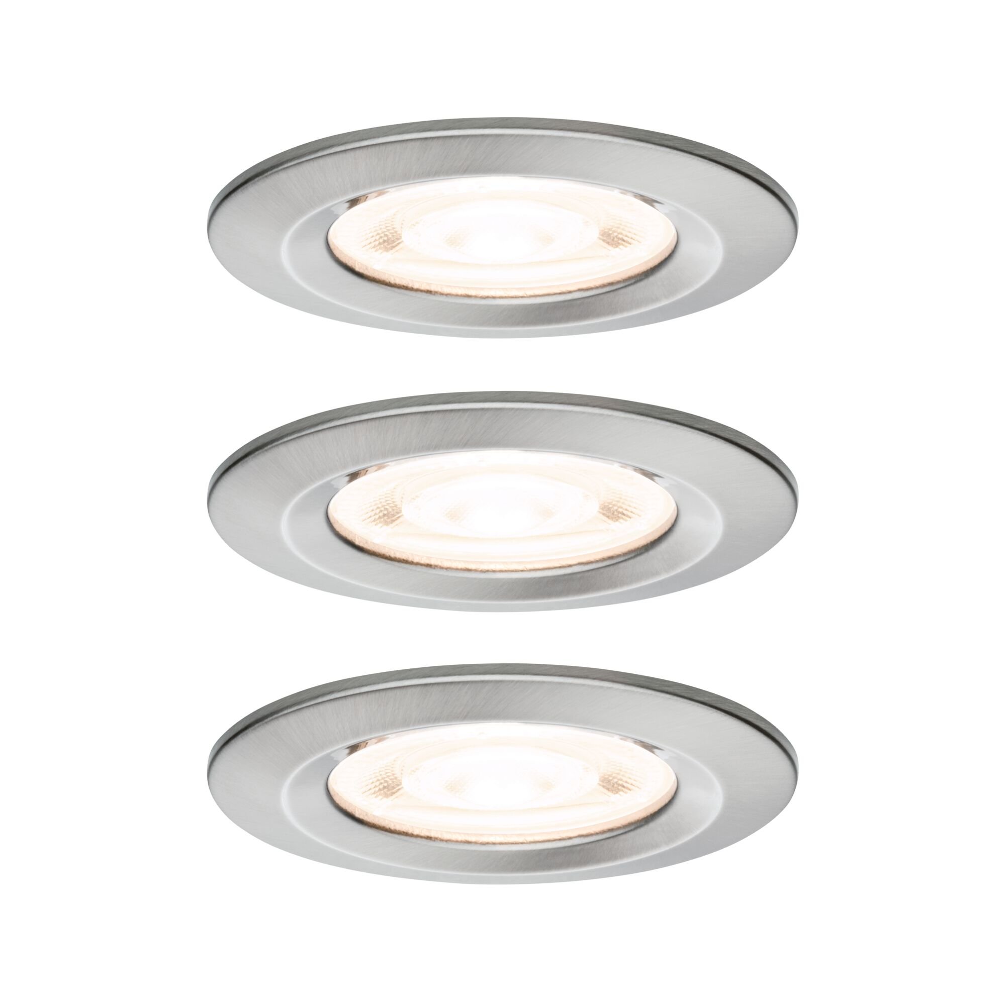 Levně P 92279 LED vestavné svítidlo Nova GU10 Flat nevýklopné IP44 3x4,9W 230V 2700K kov kartáčovaný - PAULMANN