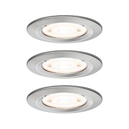 Obrázek pro produkt LED vestavné svítidlo Nova GU10 Flat nevýklopné IP44 3x4,9W 230V 2700K kov kartáčovaný - PAULMANN