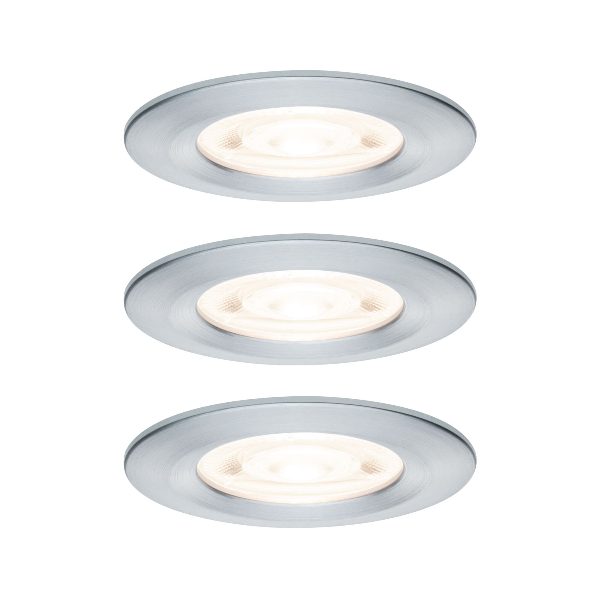 P 92309 LED vestavné svítidlo Nova GU10 Flat nevýklopné IP44 3x4,9W 230V 2700K hliník broušený - PAULMANN
