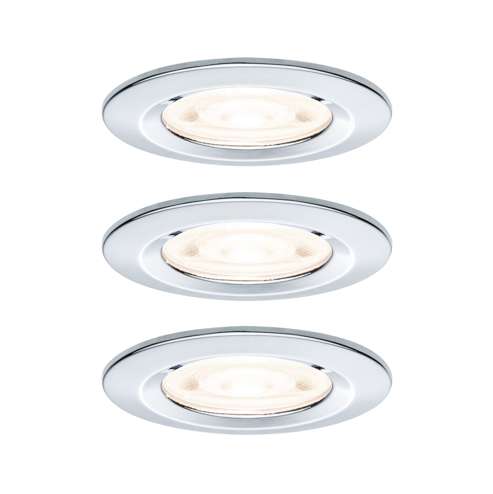 P 92310 LED vestavné svítidlo Nova GU10 Flat nevýklopné IP44 3x4,9W 230V 2700K chrom - PAULMANN