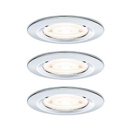 Obrázek pro produkt LED vestavné svítidlo Nova GU10 Flat nevýklopné IP44 3x4,9W 230V 2700K chrom - PAULMANN