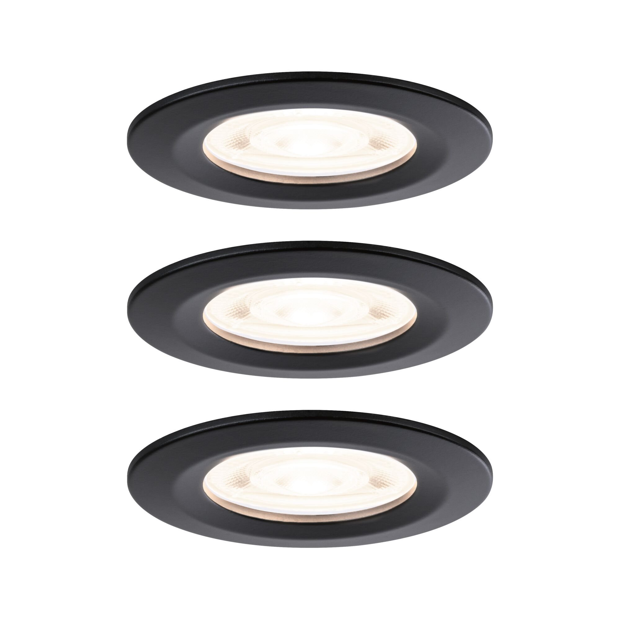 Levně P 92311 LED vestavné svítidlo Nova GU10 Flat nevýklopné IP44 3x4,9W 230V 2700K černá mat - PAULMANN