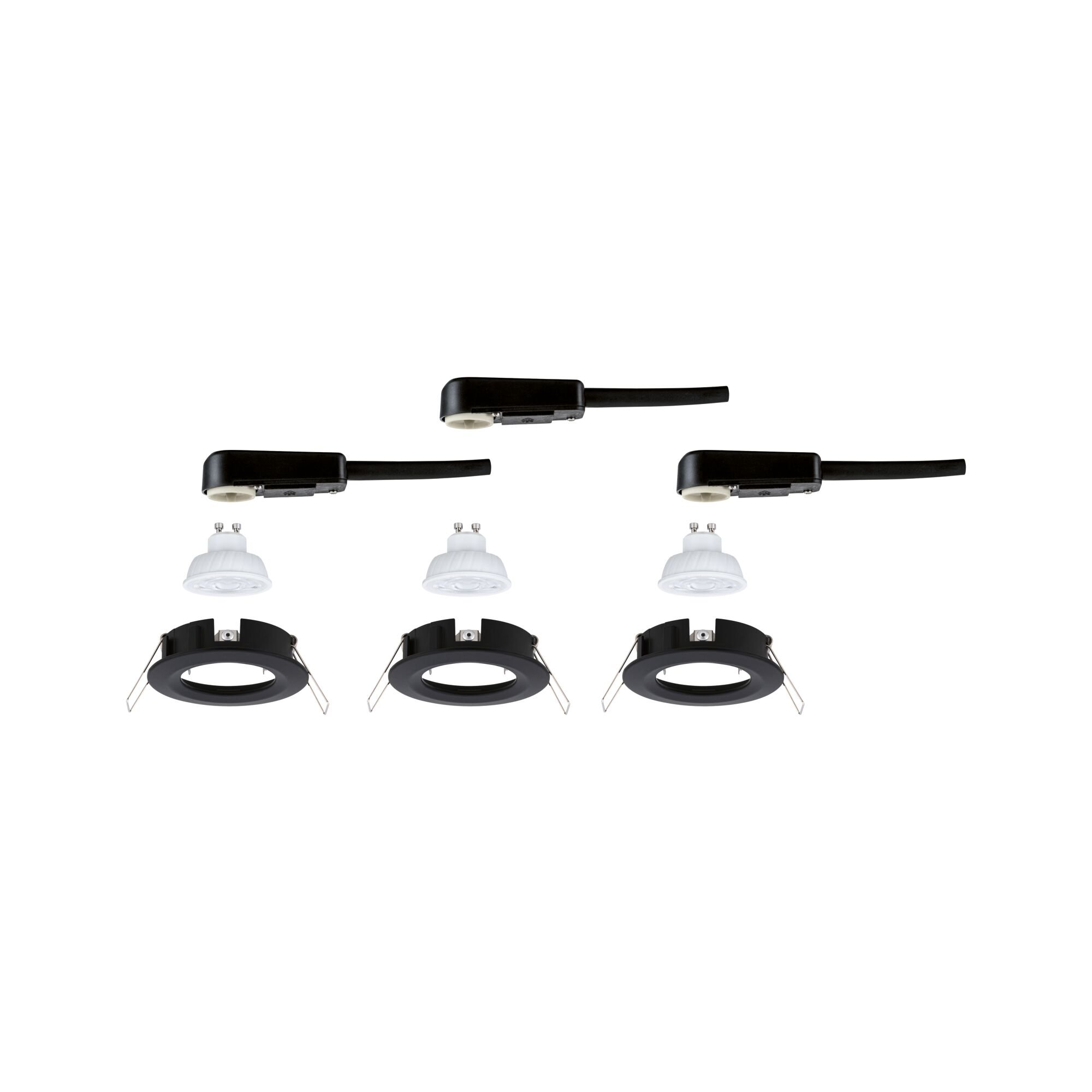 P 92311 LED vestavné svítidlo Nova GU10 Flat nevýklopné IP44 3x4,9W 230V 2700K černá mat - PAULMANN (obrázek 8)